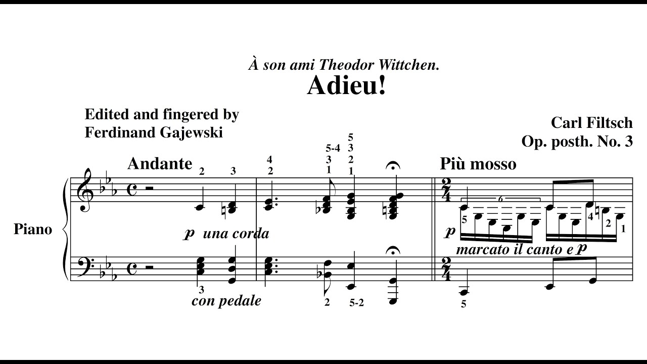 Carl Filtsch: Adieu! in c minor, Op. posth. No. 3