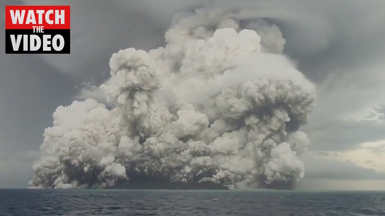 Tonga volcano violently spews ash a day prior to tsunami causing eruption