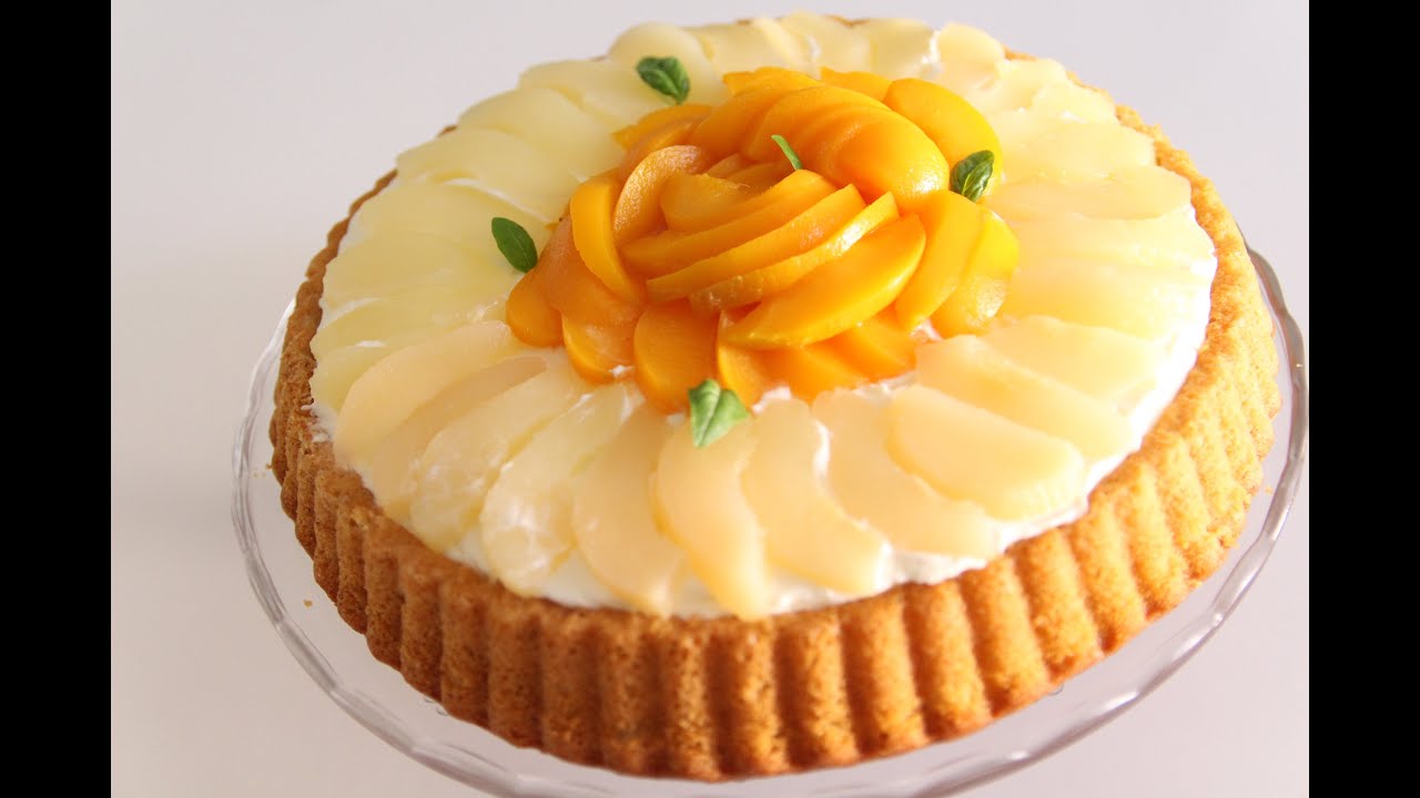 Tarte renversée poire et pêche au mascarpone