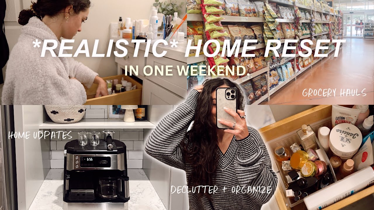 HOME RESET in just ONE weekend: *motivating* declutter/organize with me, costco haul, home updates✨🧼