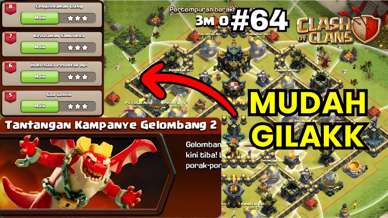 EASY PEASYYY! Kurungan Naga Gelombang 2 | Clash of Clans