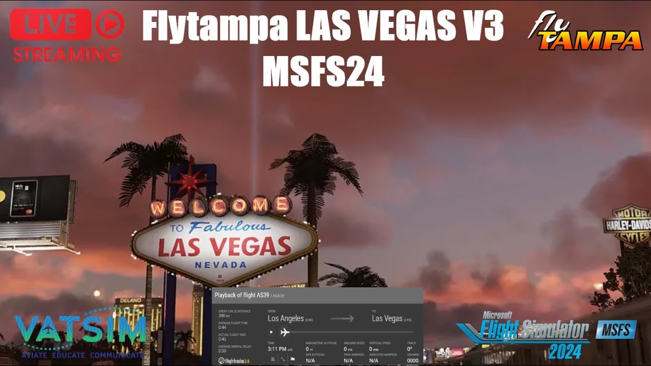 FS24 | New Vegas Scenery Baby! | Los Angeles LAX ✈ LAS Las Vegas | PMDG 737 | VATSIM
