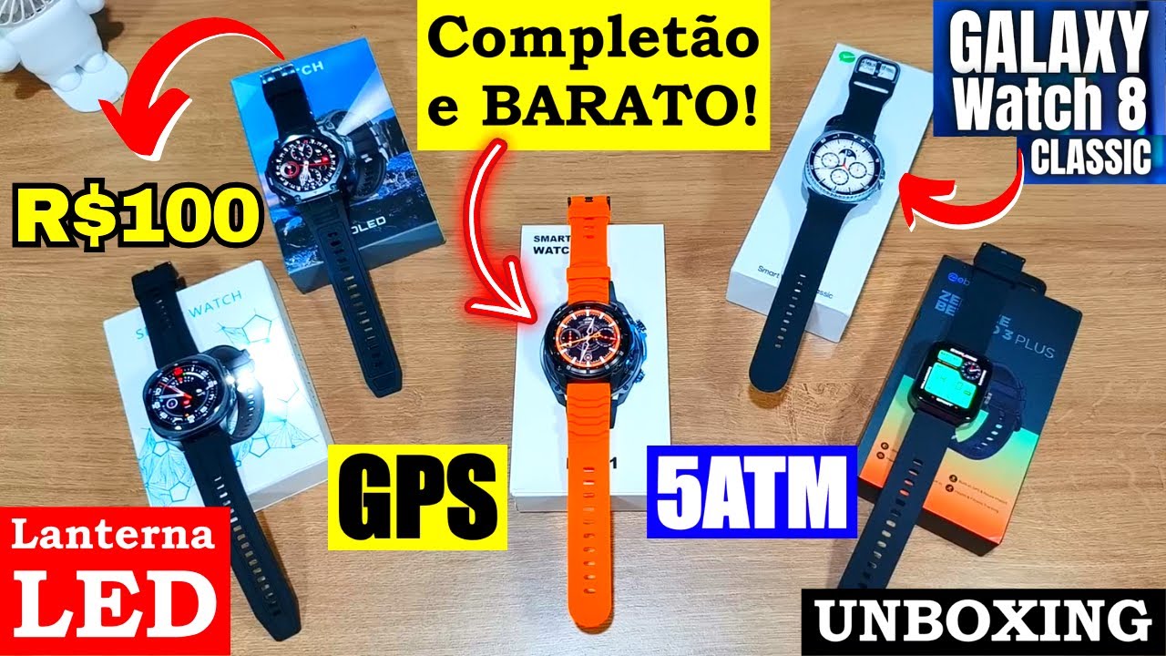 SÓ SMARTWATCH TOP LANÇAMENTO E BARATO! NOVIDADES COM GPS, 5ATM, CHAT GPT, LANTERNA LED E MUITO MAIS!