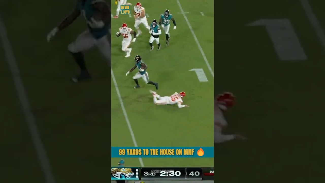 Devin Lloyd 99 Yard Pick 6 on MNF! 🔥