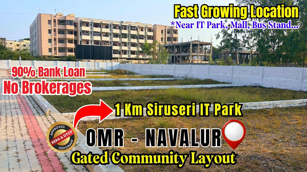 OMR Navalur Premium Plots For Sale | 1 Km Siruseri IT Park | Gated Community | RERA Approved #omr