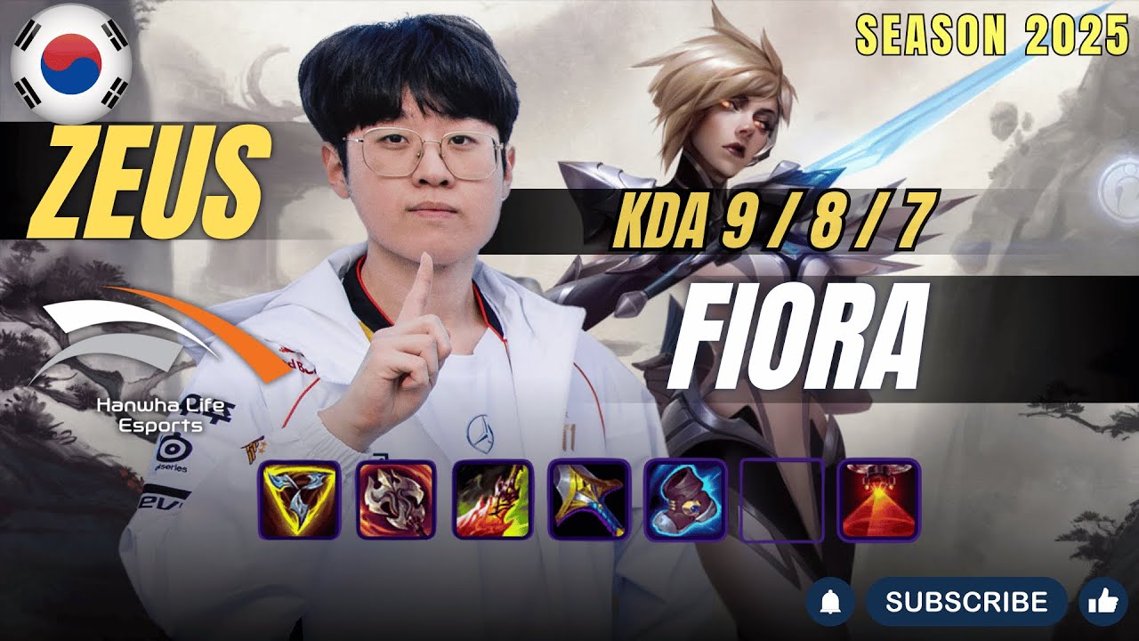 HLE Zeus FIORA vs SION Top - Patch 25.24 KR Ranked | lolrec
