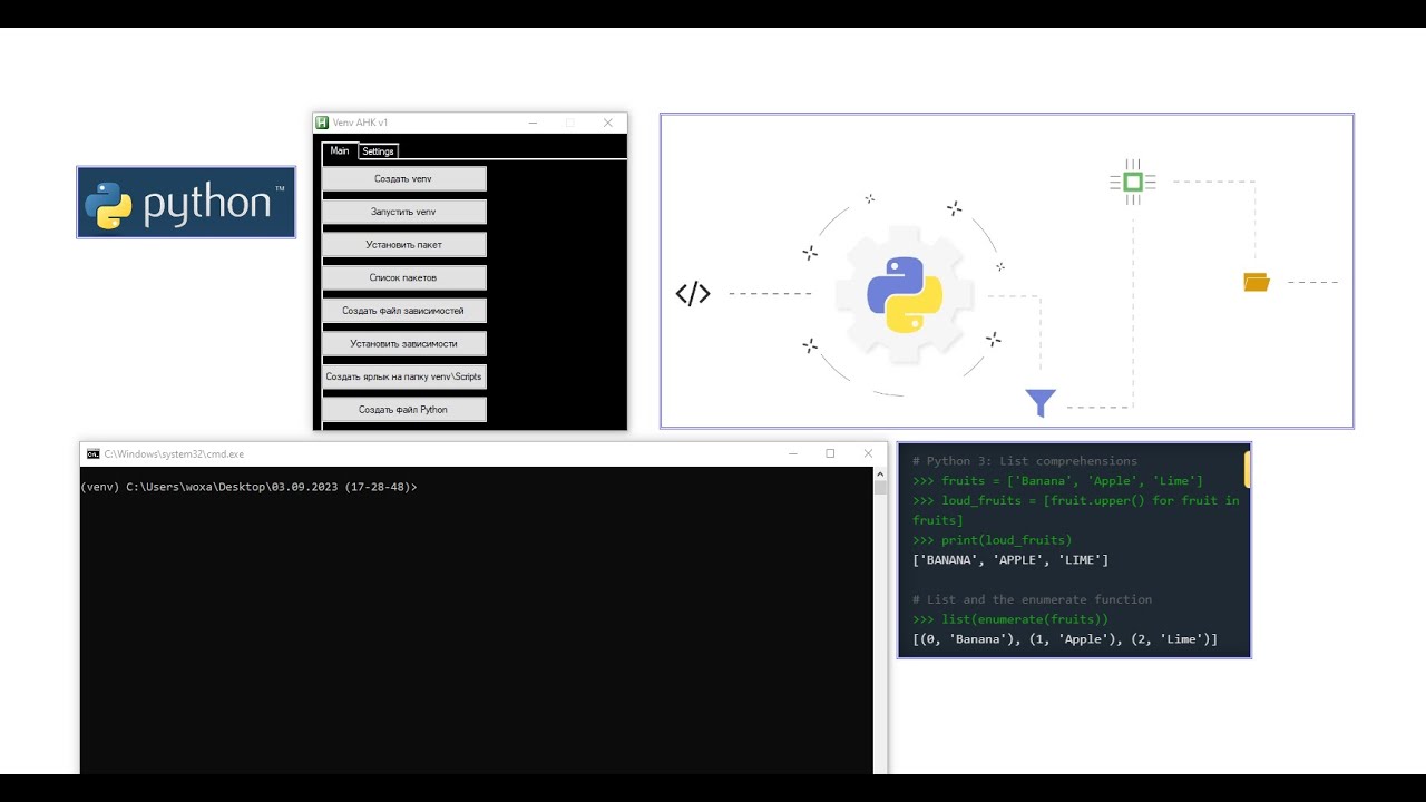 Автоматизация Python среды в один клик: Управляйте venv и пакетами с помощью AutoHotkey