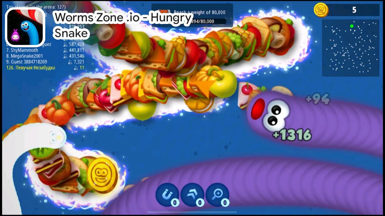 Worms Zone .io - Hungry Snake 🐍 / Gameplay