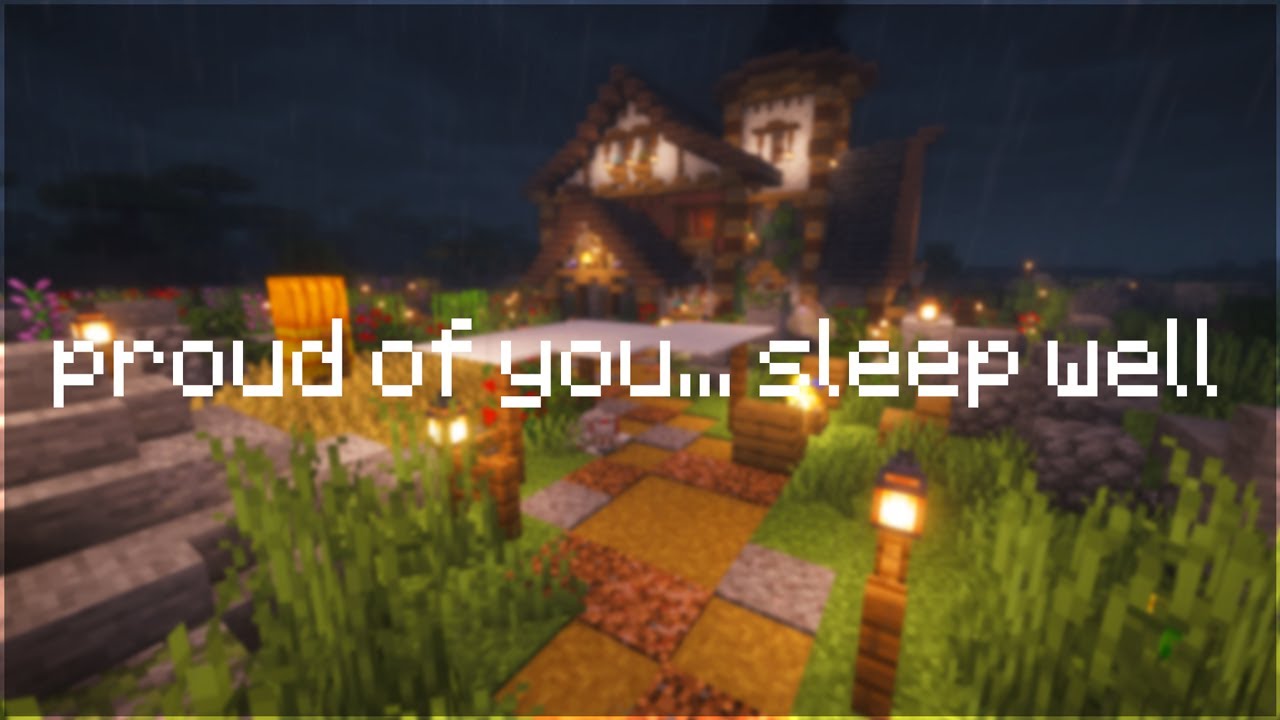 proud of you, sleep well💤 (minecraft music + rain + campfire) 2025