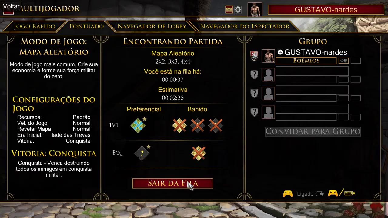 Age of empires2 ps5 29/01/2026 madruga com aleatórios