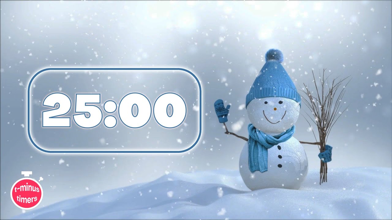 ☃️ 25-Minute Snowman Timer *Ambient Winter Sounds* | Cozy Productivity