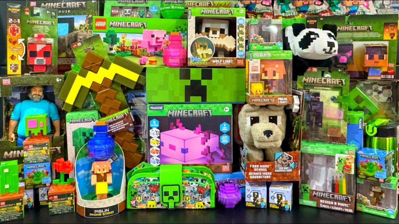 80+ Minutes ASMR MINECRAFT 50+ Toy Collection Oddly Satisfying Toy Unboxing | No Talking