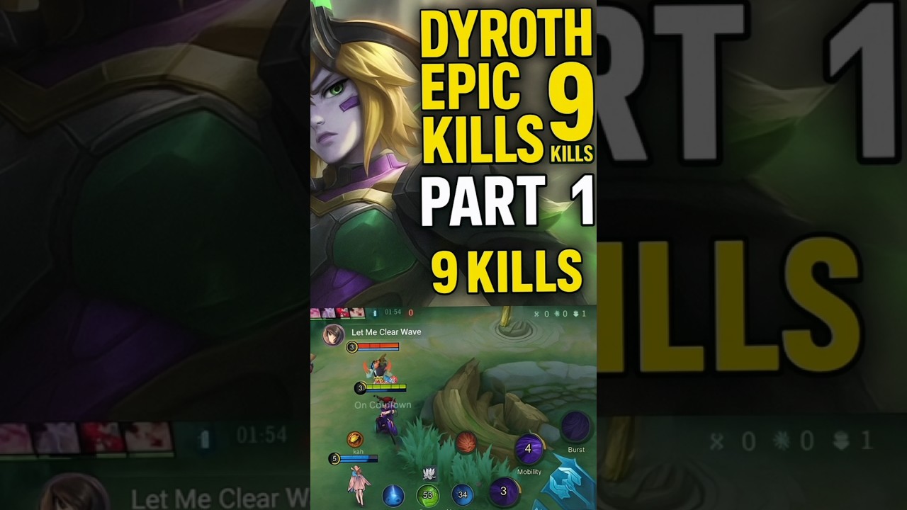 👹 Dyrroth Epic 9 Kills 👀 Part 1/14 | #mlbb #shorts