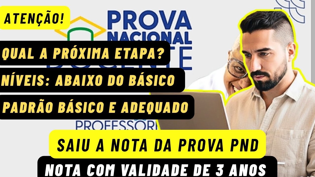 Prova Nacional Docente: Saiu a nota com validade de 3 anos e seus níveis.