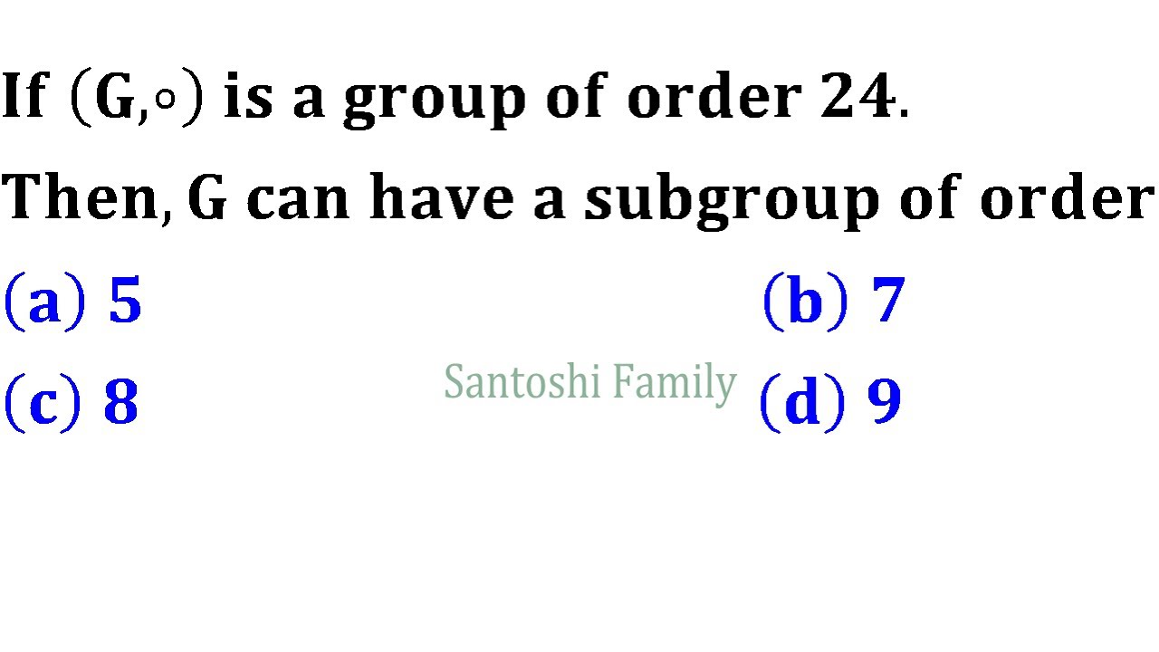 mcq 11 converse of lagrange theorem group theory abstract algebra modern algebra