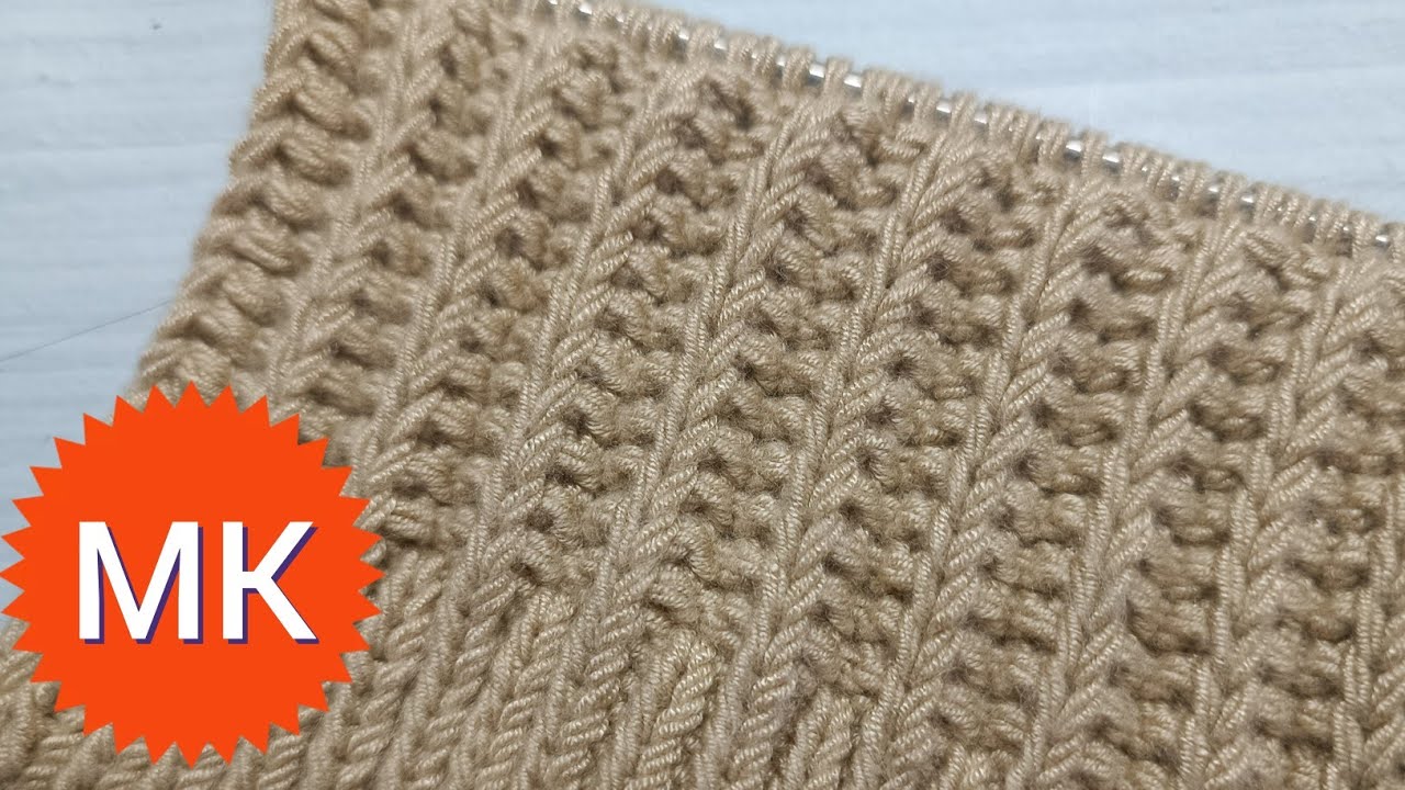 Французская граненая резинка.Двусторонний узор🧣для шарфа и кардигана