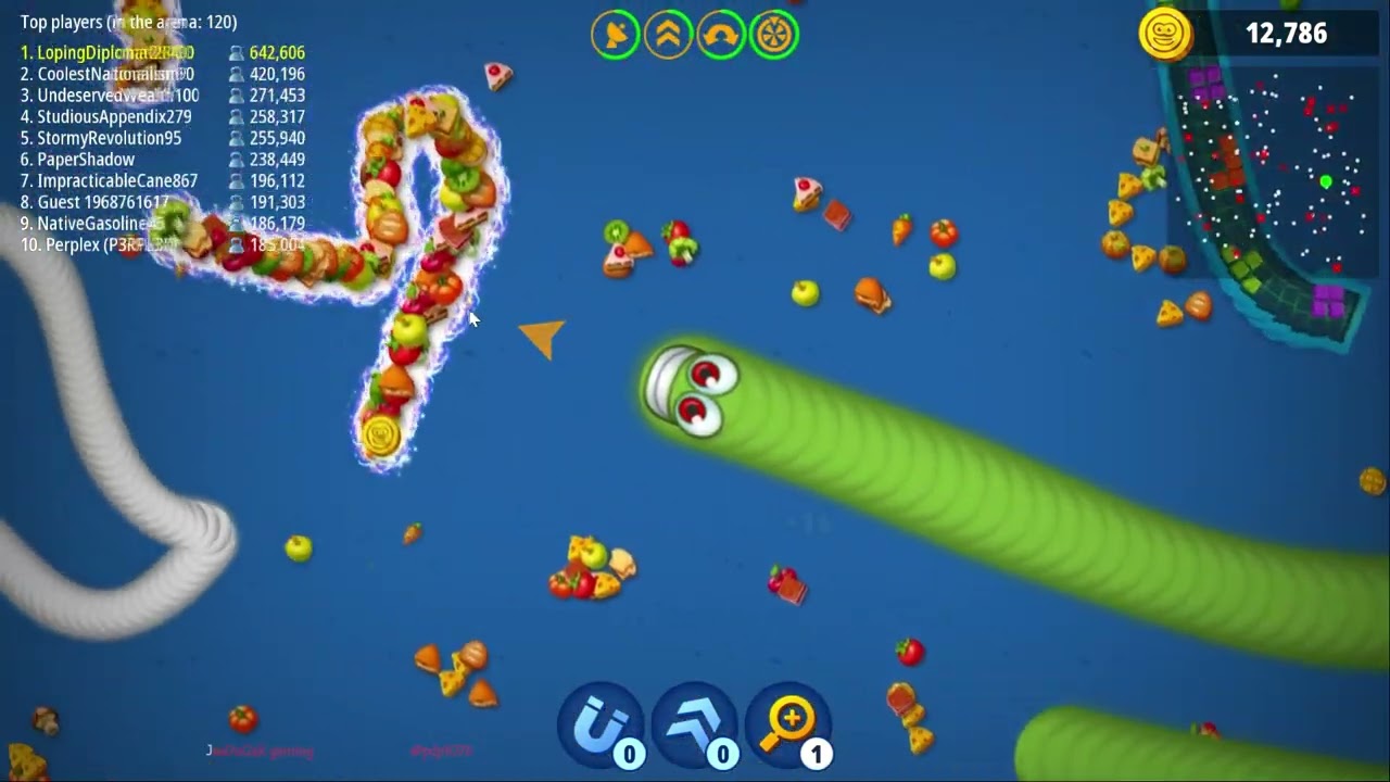 Worms Zone io Hungry Snake || over one million || by prithvi raj || jaadugar gaming ||