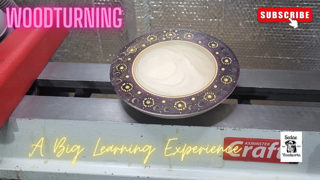Woodturning - A textured / burned / embellished bowl using @SalisburyCrafts-au vibrant purple