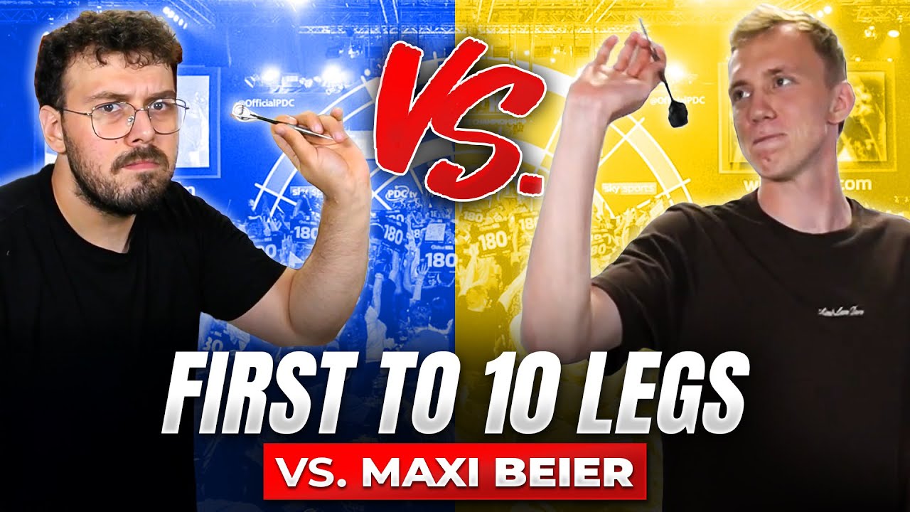FIRST TO 10 LEGS vs. MAXI BEIER 🎯 WIE GUT KANN DER BVB STÜRMER DARTEN? 😱