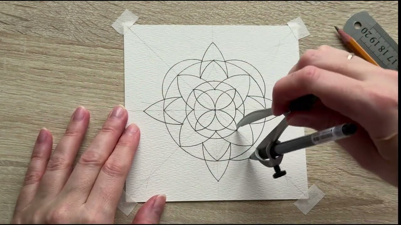 PURE ASMR Mandala Tutorial: Basic Geometric Flow (Part 1/2)