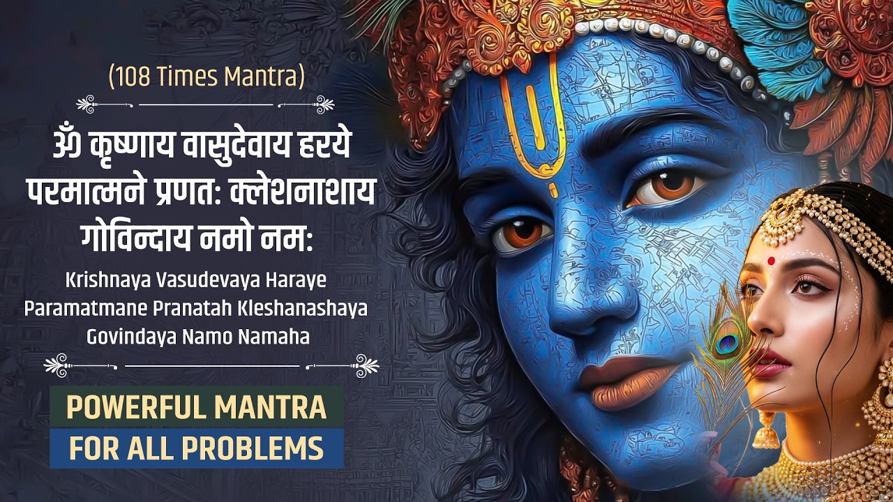 Krishnaya Vasudevaya Haraye paramatmane - Most Powerful Mantra 108 Times