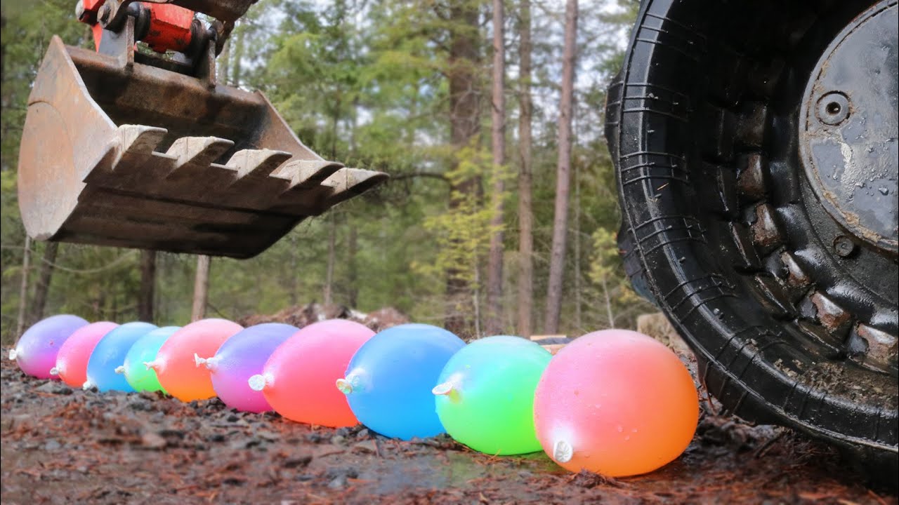 УДИВИТЕЛЬНЫЙ: ВОДНЫЕ ШАРИ ПРОТИВ ЭКСКАВАТОРА Эксперимент по дроблению БЕЗ примитивной технологии