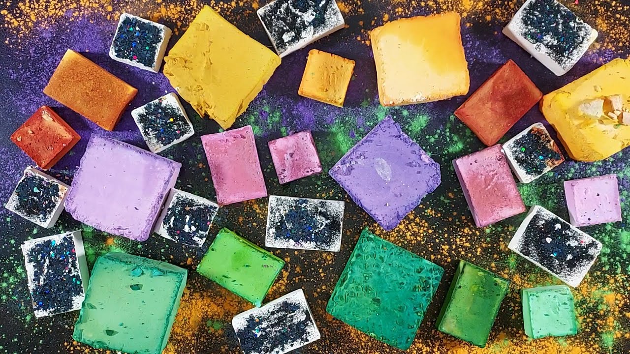 Slightly Wet Halloween Colors Chalk Crush ASMR 💜🧡💚🖤🤍| ASMR for Sleep and Relaxation | Gym Chalk ASMR