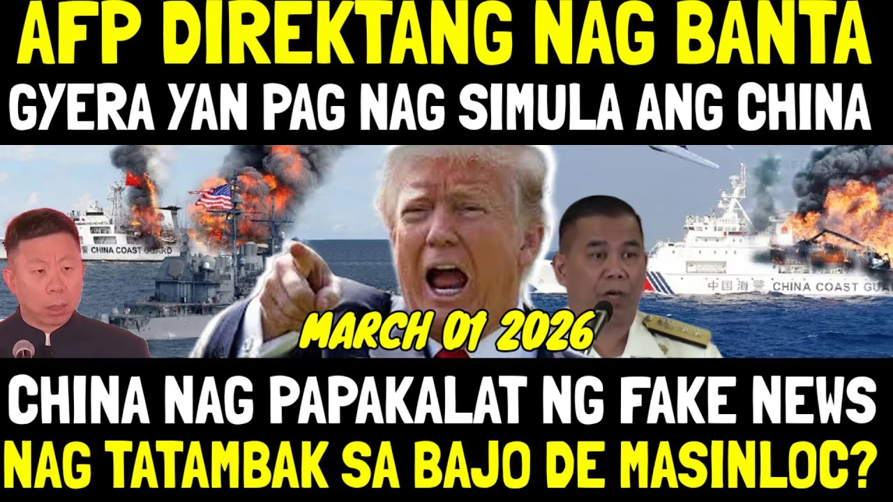 ESTADOS UNIDOS GYEGYERAHIN CHINA PAG NAG TAMBAK SA BAJO DE MASINLOC - BABALA YAN NG PHILIPPINE NAVY