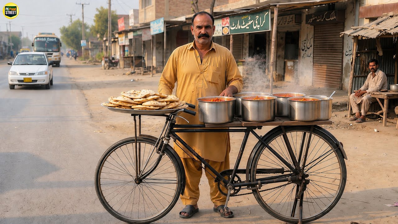 PAKISTAN&rsquo;S MOBILE CYCLE VENDOR Serving Amazing Desi Nashta 😍 | Best Street Food Compilation 🇵🇰