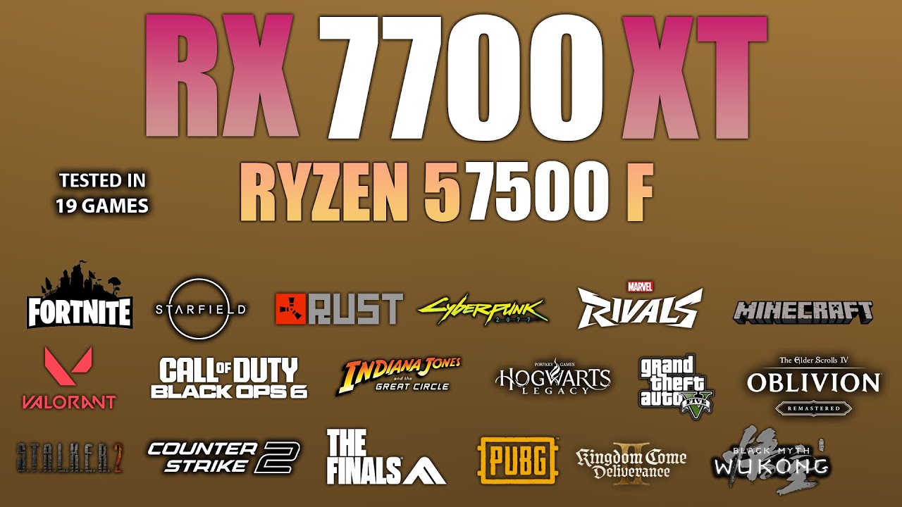 RX 7700 XT + Ryzen 5 7500F : Test in 19 Games - RX 7700 XT Gaming