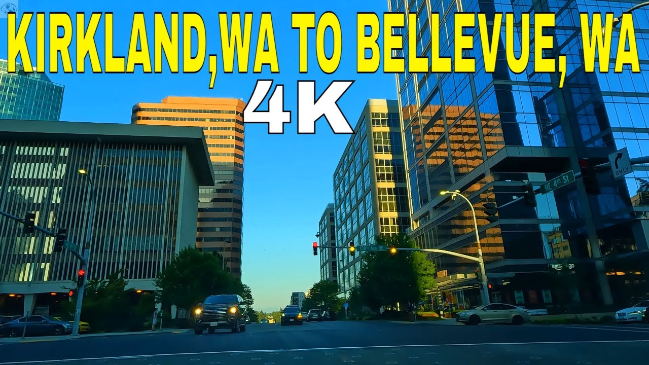KIRKLAND, Washington To BELLEVUE, Washington | 4K Driving Tour 🇺🇸