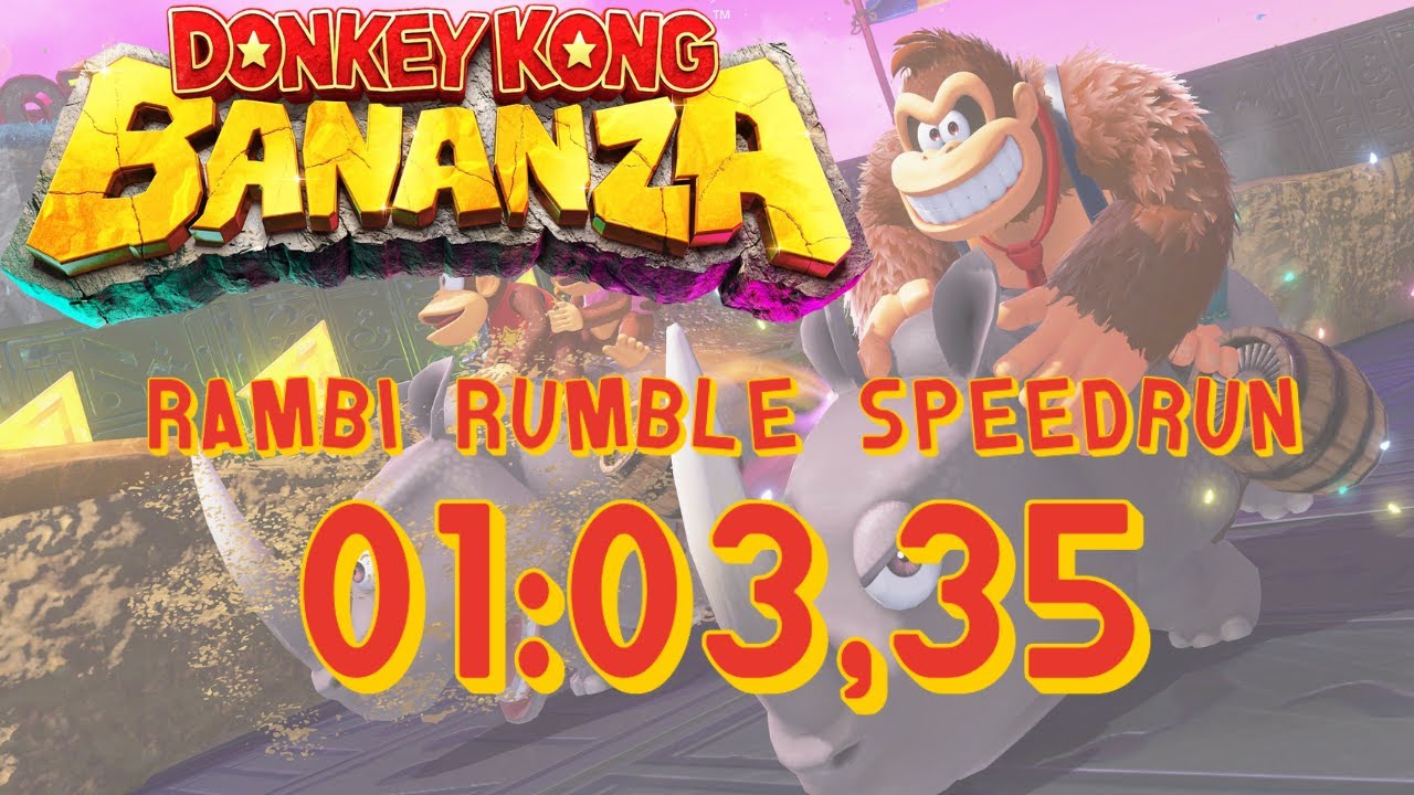 Donkey Kong Bananza Rambi Rumble Speedrun: 01:03,35