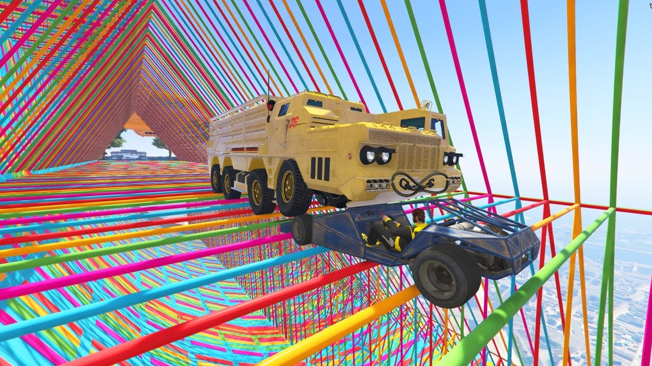 Cars Vs Cars in Colourful Jail 9999.0000% People Break Their Head After This Race in GTA 5!