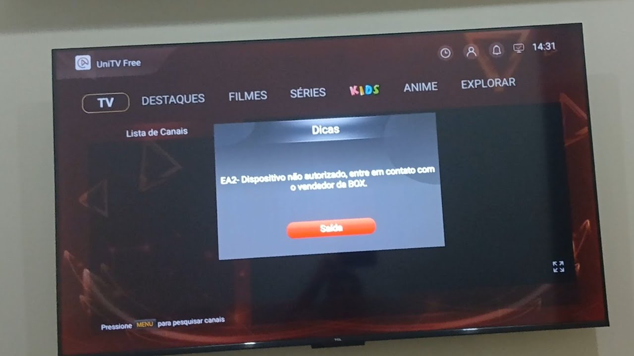 Como resolver erro EA2 BOX no UniTV Free em Android TV) &ndash; Solu&ccedil;&atilde;o Atualizada