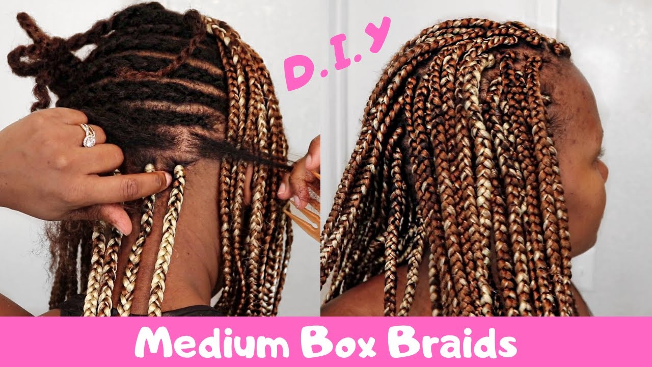 DIY Box Braids -Box Braids Tutorial Using Outre X-Pression Kanekalon 3X Pre Stretched Hair 52'''