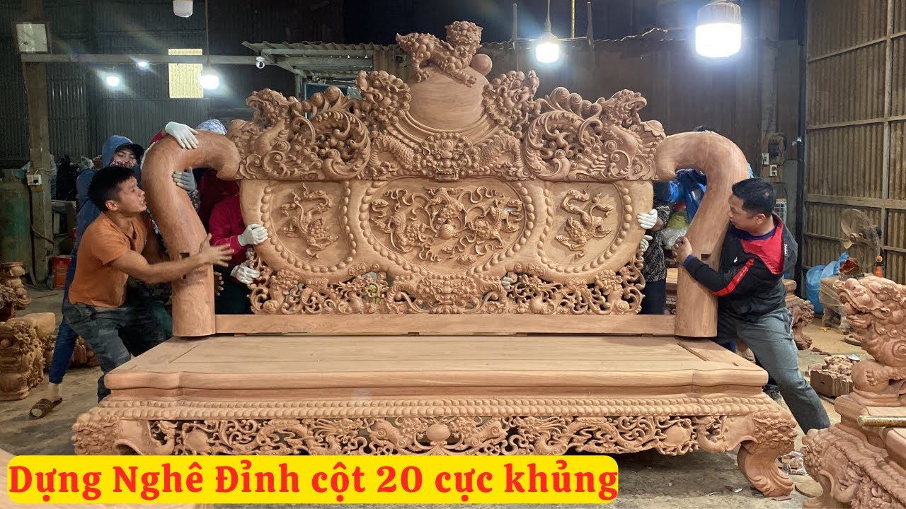Dựng Nghê Bảo Đỉnh Cột 20 Siêu Phẩm Hàng Đặt của Đại Gia Hải Dương  ( đồ gỗ đồng kỵ mạnh kha )