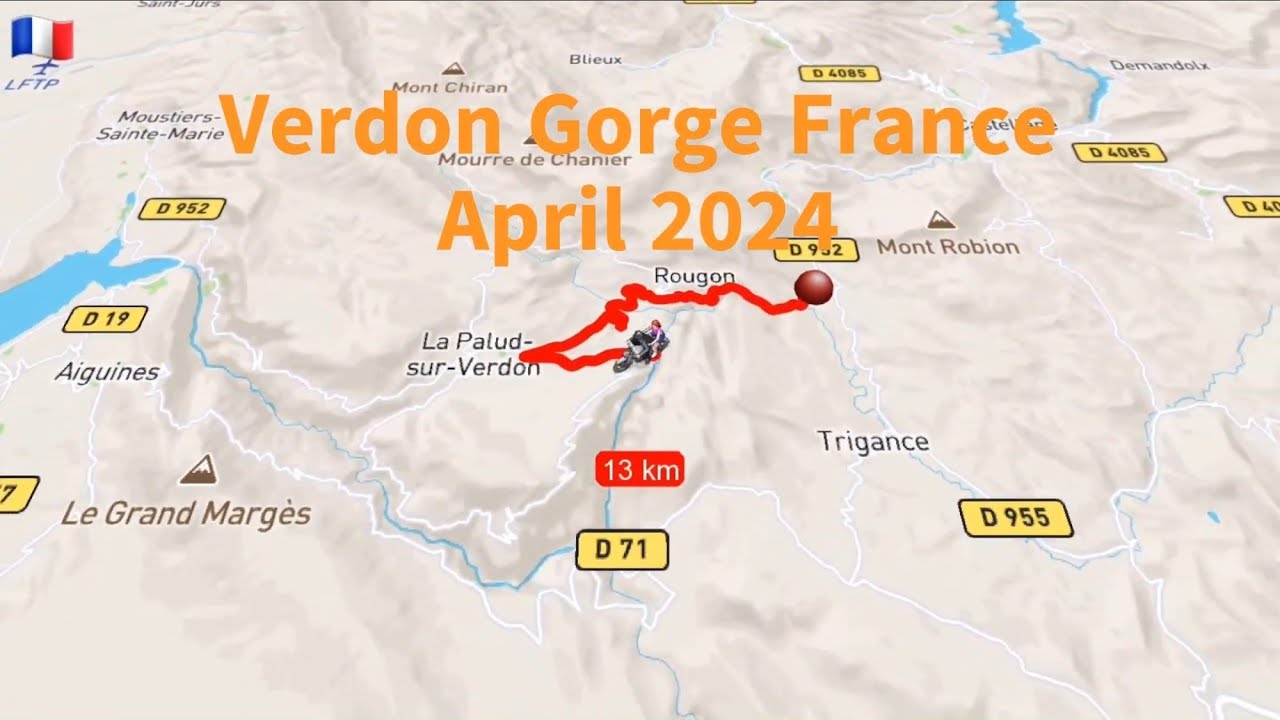 Two Up On A Himalayan, Verdon Gorge, France.  No commentary, just scenery and music