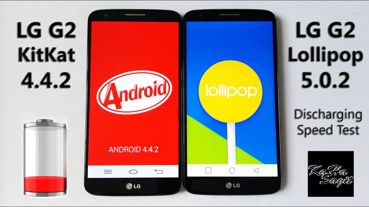 LG G2 KitKat 4.4.2 vs Lollipop 5.0.2 - Battery Discharging Speed Test