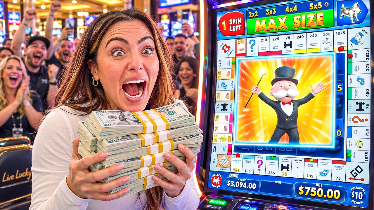 $1,000,000 MONOPOLY FULLSCREEN FINALLY HAPPENED on an INSANE $750/Spin!!!