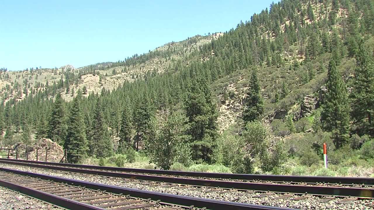 Union Pacific Train Building Speed to Climb Donner Summit California