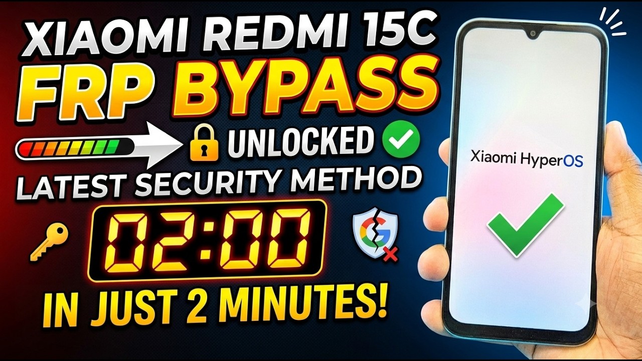 Обход FRP Xiaomi Redmi 15c, все последние версии безопасности, всего за 2 минуты