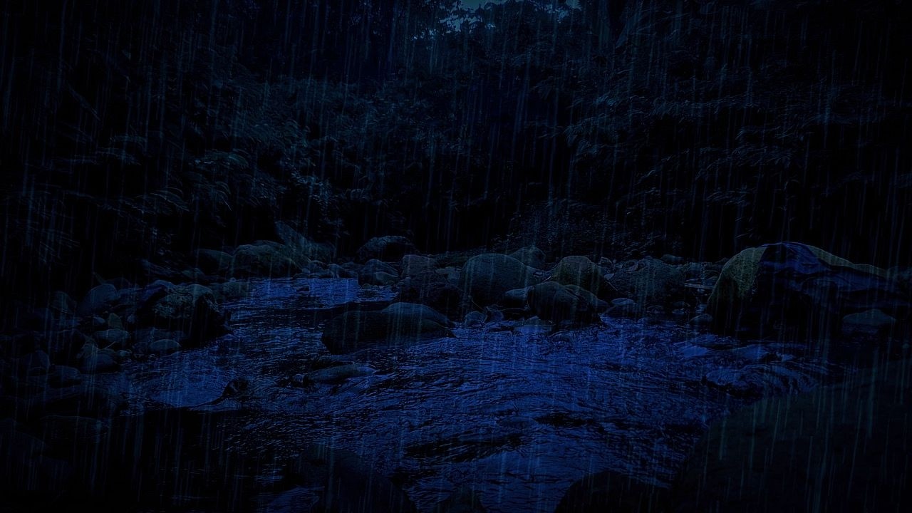 Dimmed Screen Rain Sounds 🌧️  Water Flow Ambience | For Sleeping
