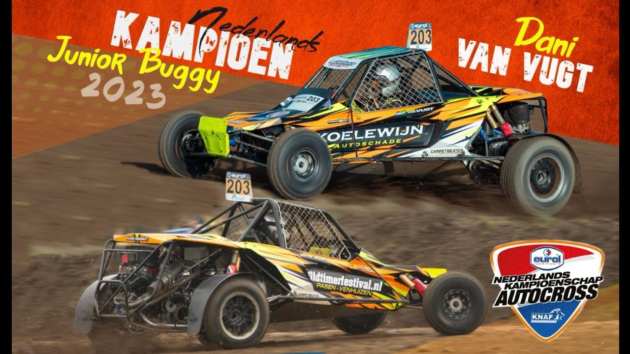 Dani van Vugt 15 years old, takes his 2nd title Dutch Champion Autocross 600cc Junior Buggy 2023