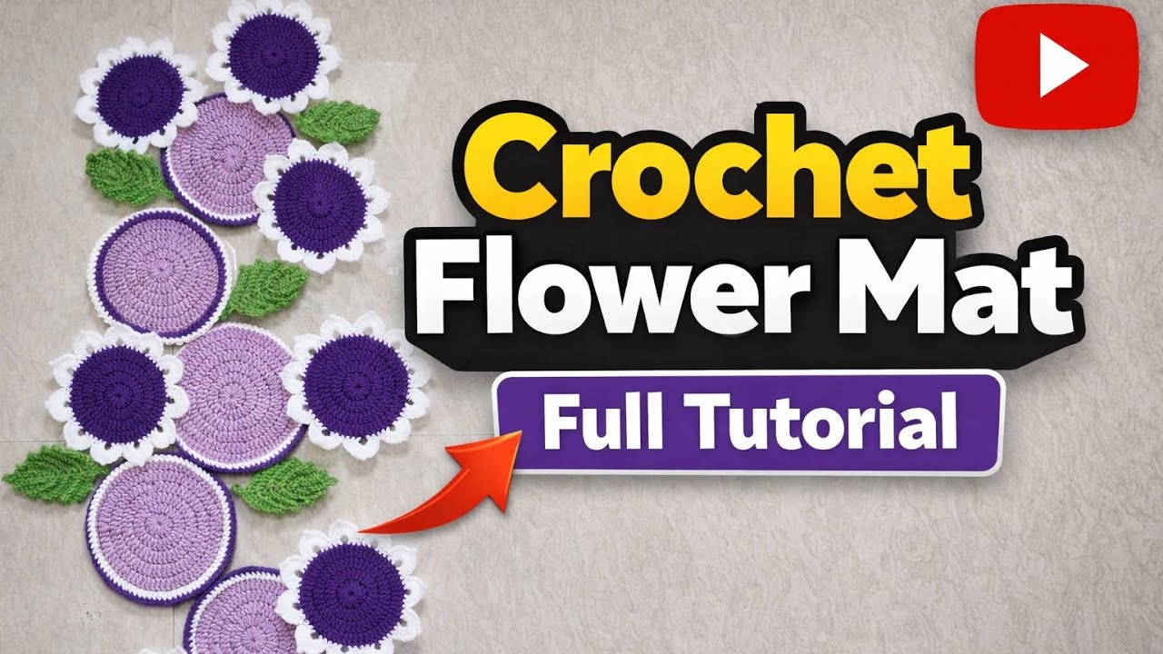 Beautiful Crochet Flower Mat 🌸 | Part 1 | Full Tutorial 🧶
