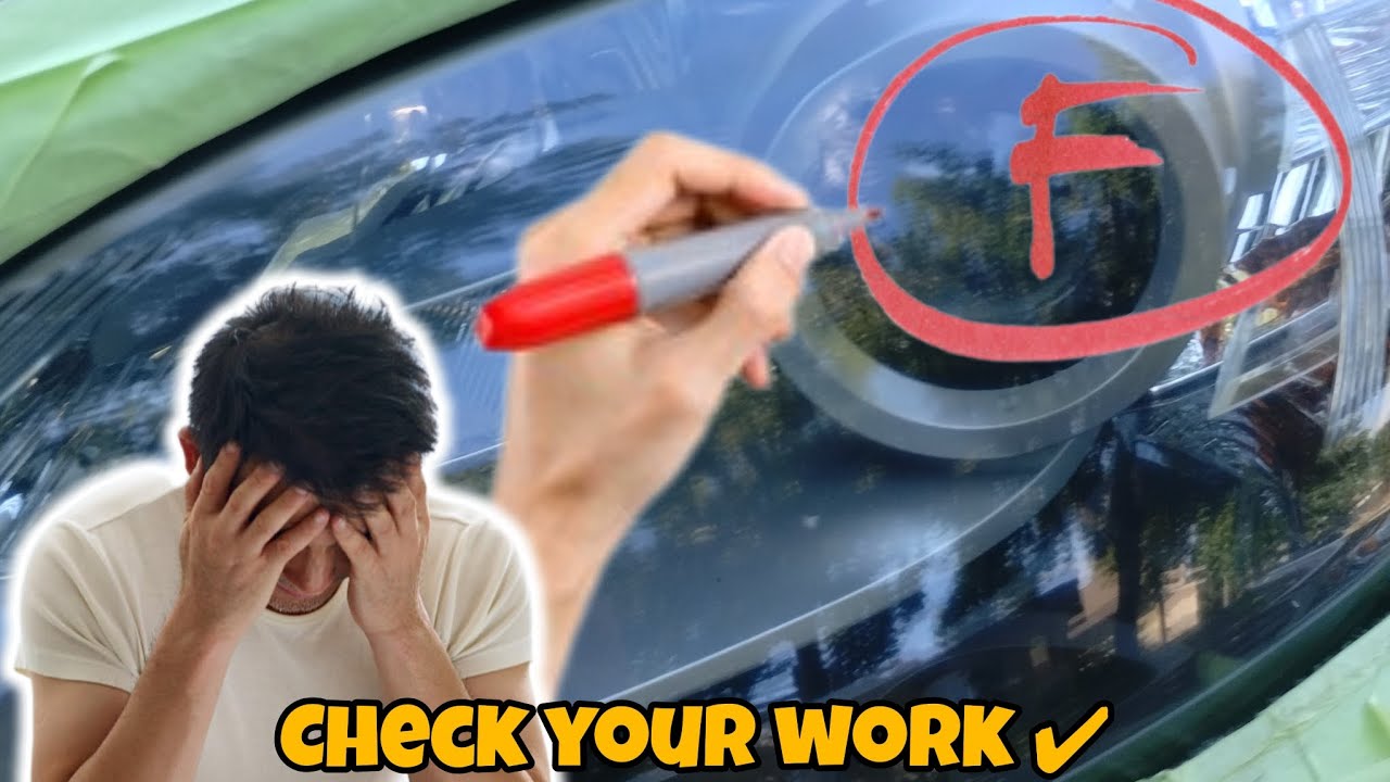 CHECKING YOUR WORK ? - got scratches in your finished headlight restoration😡