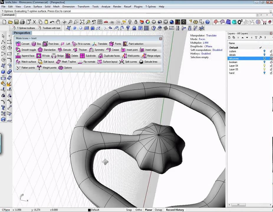 Learn basic commands on T-Splines for Rhino