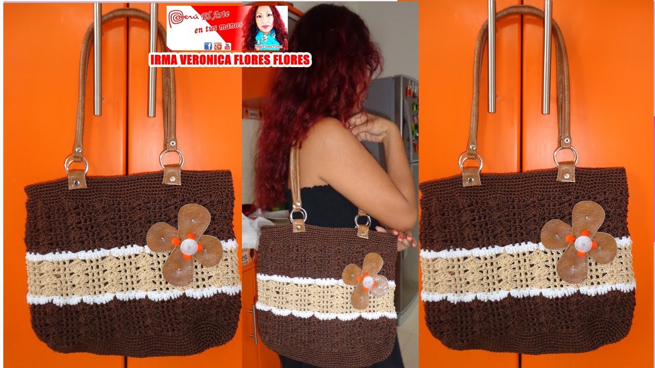 APRENDE A TEJER BOLSO GRANDE Y ESPACIOSO TEJIDO A CROCHET PASO A PASO