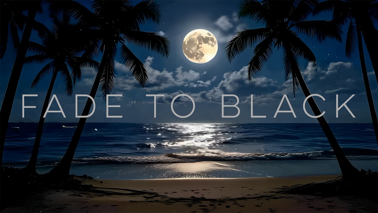 8 Hour Deep Sleep Music | Moonlit Ocean Night (Screen Fades to Black After 30 Minutes)