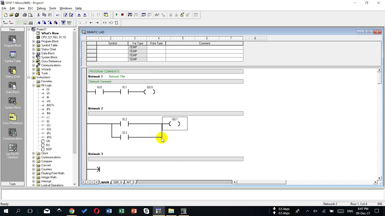 Step 7-Micro/WIN: AND, OR and NOT Logic