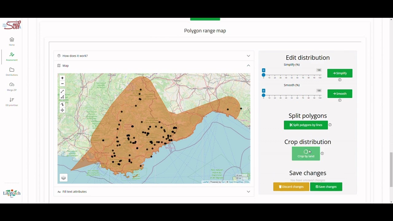 sRedList 1a-b - Edit polygon range map manually v1.5